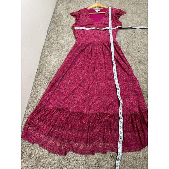 EVEREVE Elena Ruffle Sleeve Floral V Neck Midi Dress Womens S cottage Stretch - Picture 5 of 10